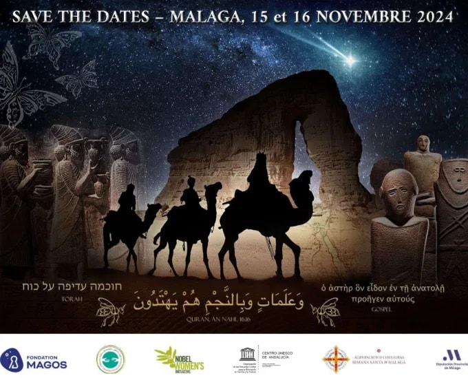Affiche de l’inauguration de la Fondation Magos à Málaga, les 15 et 16 novembre 2024